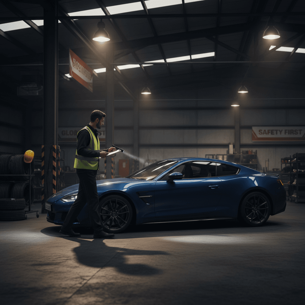 Professional driver organizing vehicle transport logistics